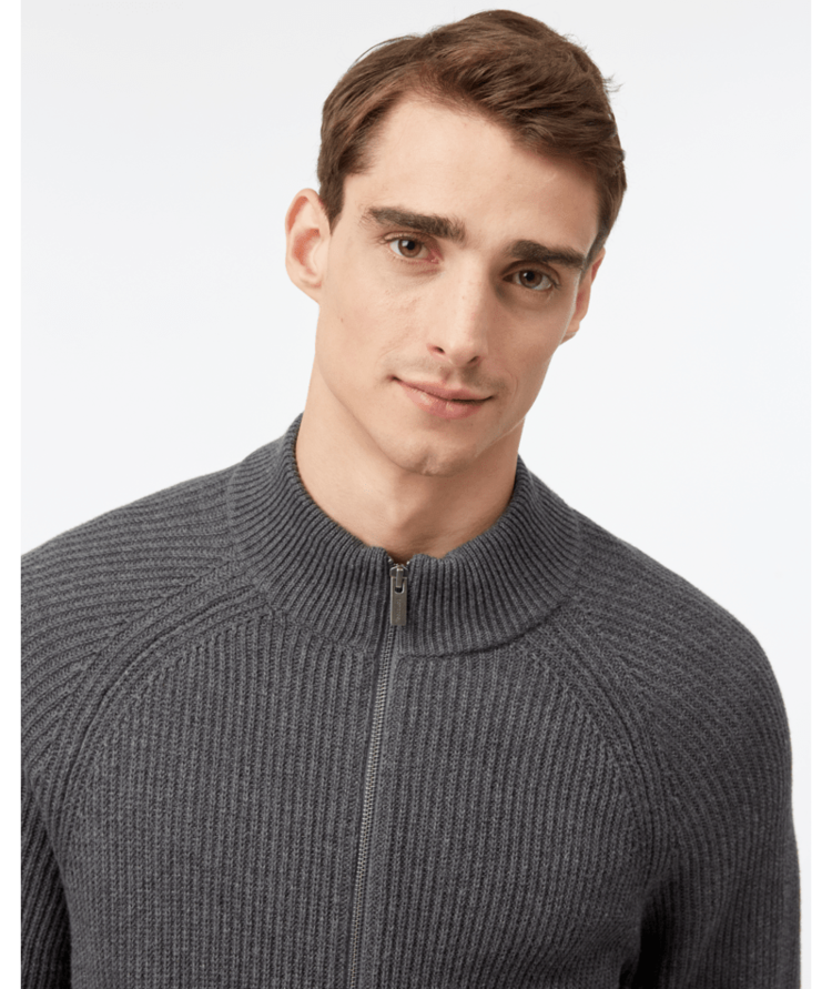 Tentree Tentree Mens Highline Zip Sweater | Dark Grey Heather