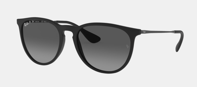 Ray Ban Ray Ban Erika Matte Rubber Black | Grey Polarized