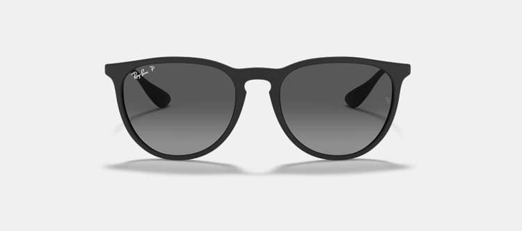 Ray Ban Ray Ban Erika Matte Rubber Black | Grey Polarized