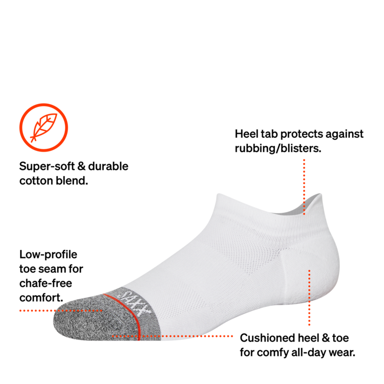 SAXX Saxx Whole Package Ankle | White/Grey Heather