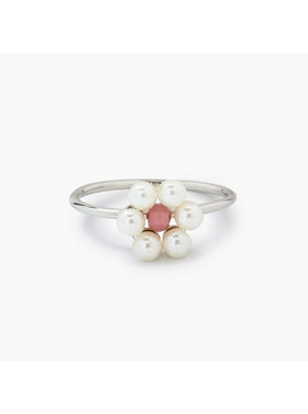 Pura Vida Pura Vida Bitty Pearl Flower Ring | Silver