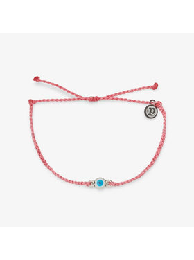 Pura Vida Pura Vida Eyebead Charm Silv Bracelet | Petal Pink