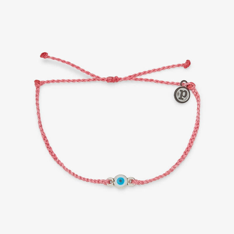 Pura Vida Pura Vida Eyebead Charm Silv Bracelet | Petal Pink