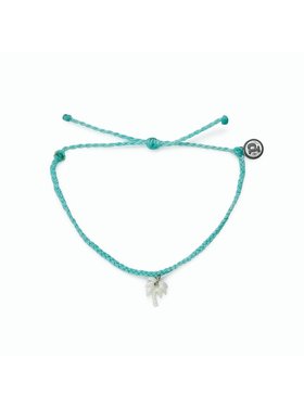 Pura Vida Pura Vida Engraved Mop Palm Silv Bracelet | Seafoam