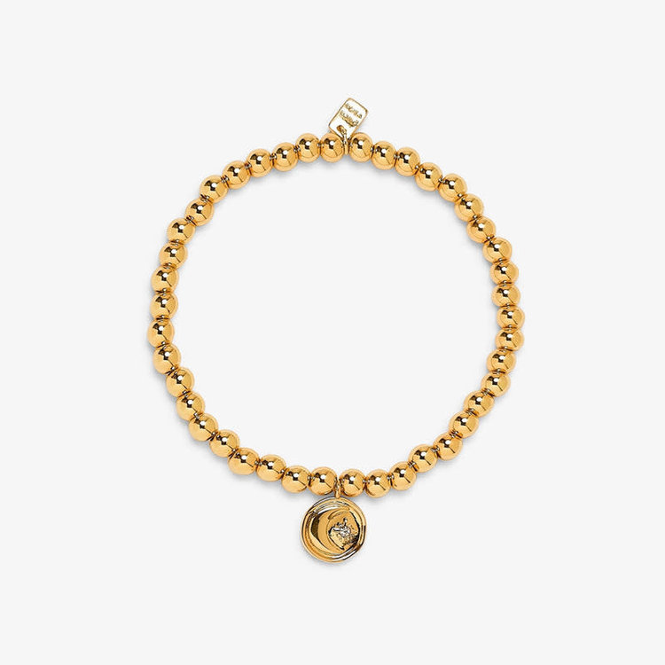 Pura Vida Pura Vida Moon Metal Stretch Bracelet | Gold