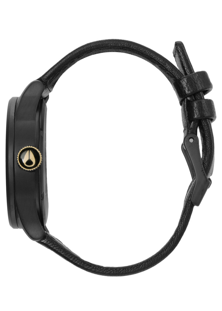 Nixon Nixon Sentry Leather | Matte Black/Gold