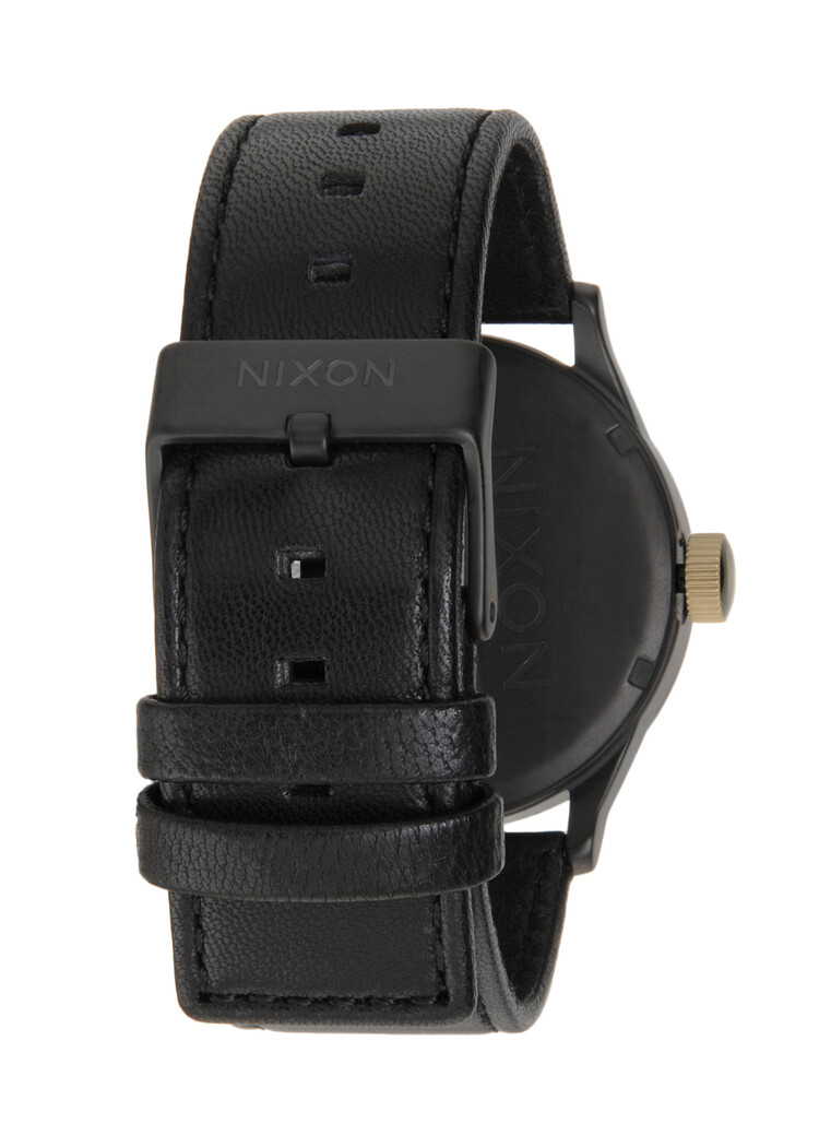 Nixon Nixon Sentry Leather | Matte Black/Gold