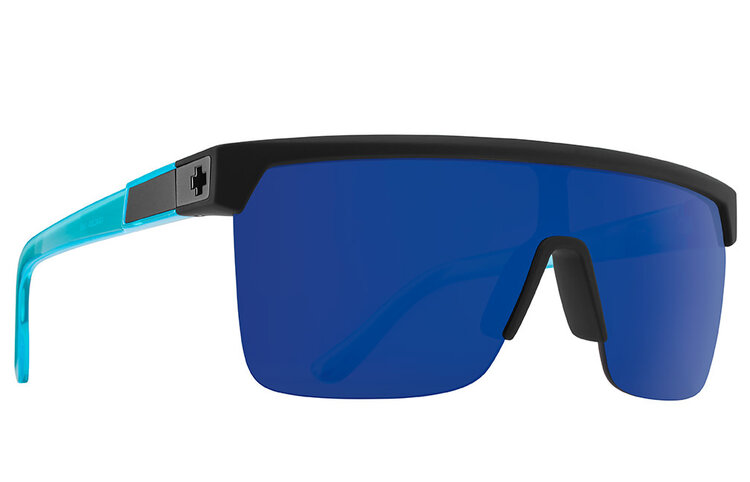 Spy Spy Flynn 5050 Soft Matte Black Translucent Blue | Happy Gray Green w/ Dark Blue Spectra Mirror