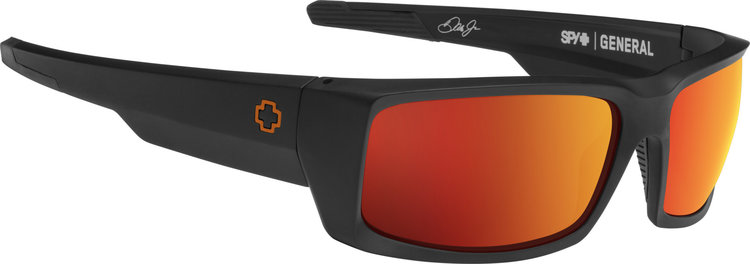 Spy Spy General Dale Jr Matte Black | Happy Gray Green w/ Orange Spectra Mirror
