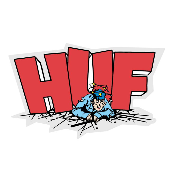 Huf Huf The Drop Sticker | Red