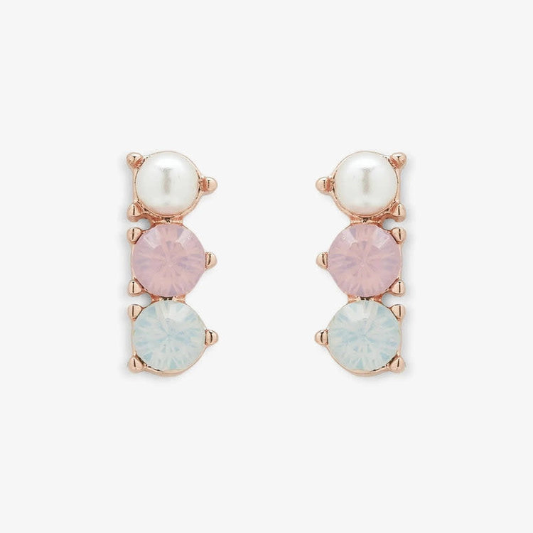 Pura Vida Pura Vida 3-Stone Drop Stud Earrings | Rose Gold
