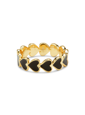 Pura Vida Pura Vida Love Hearts Enamel Band Ring | Gold