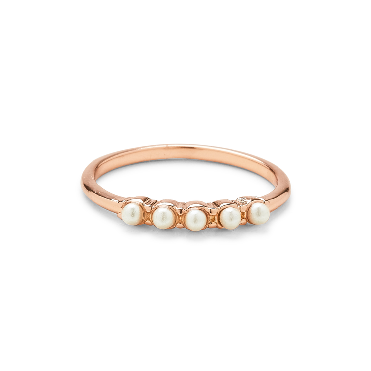 Pura Vida Pura Vida Mini Pearl Pave Ring | Rose Gold