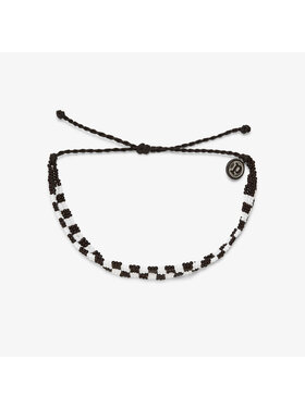 Pura Vida Pura Vida Woven Seed Bead Checkered Bracelet | Black & White