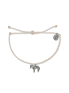 Pura Vida Pura Vida Zebra Silver Charm Bracelet | Vanilla