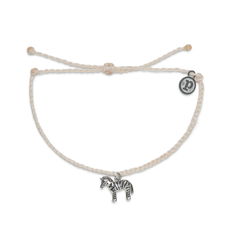 Pura Vida Pura Vida Zebra Silver Charm Bracelet | Vanilla