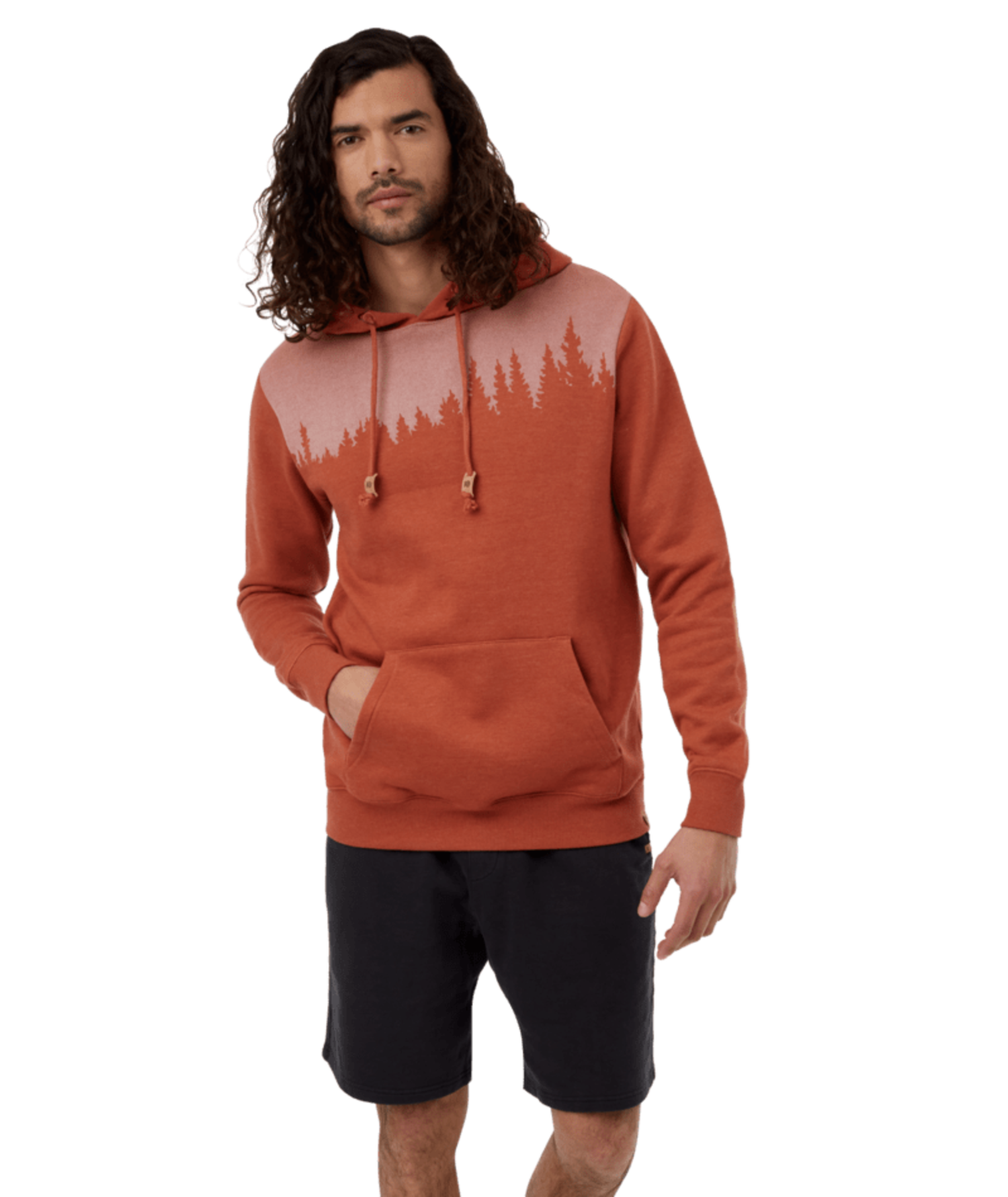 Tentree Tentree Mens Juniper Hoodie Baked Clay Heather White S3 Boardshop
