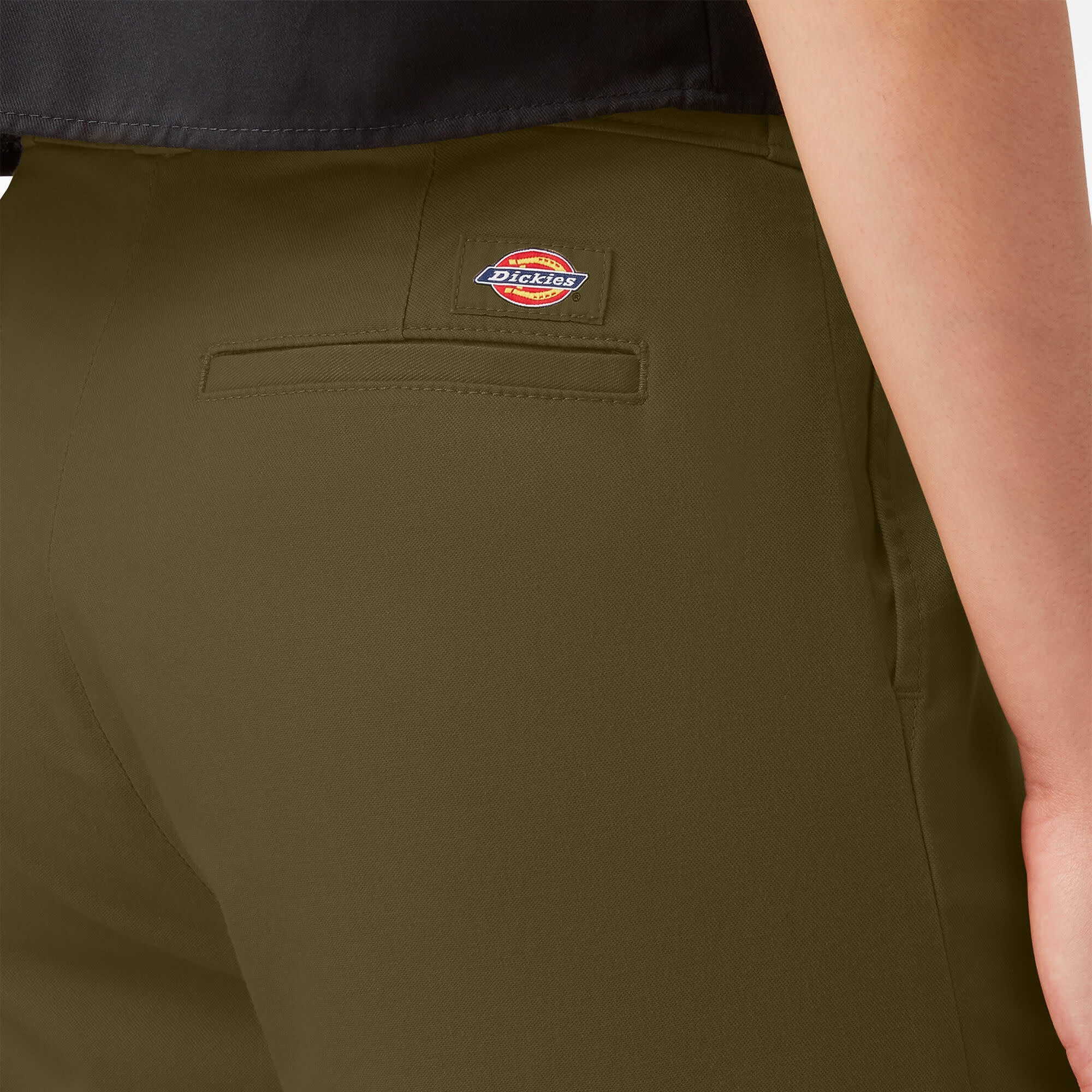 Dickies Dickies Womens Twill Crop Cargo Pant | Stonewashed Military Green