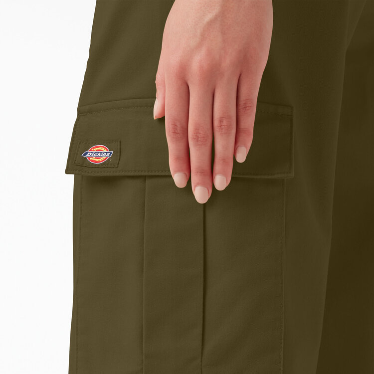 Dickies Dickies Womens Twill Crop Cargo Pant | Stonewashed Military Green
