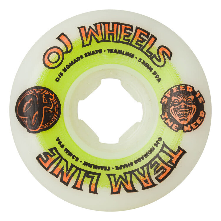 OJ's Ojs Wheels Team Line Original Nomads 99A 53mm | White/Green/Orange