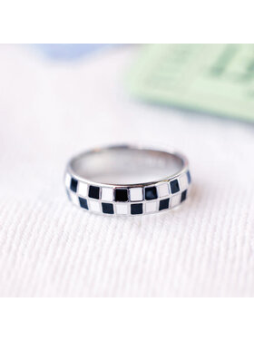 Pura Vida Pura Vida Checkerboard Ring | Silver