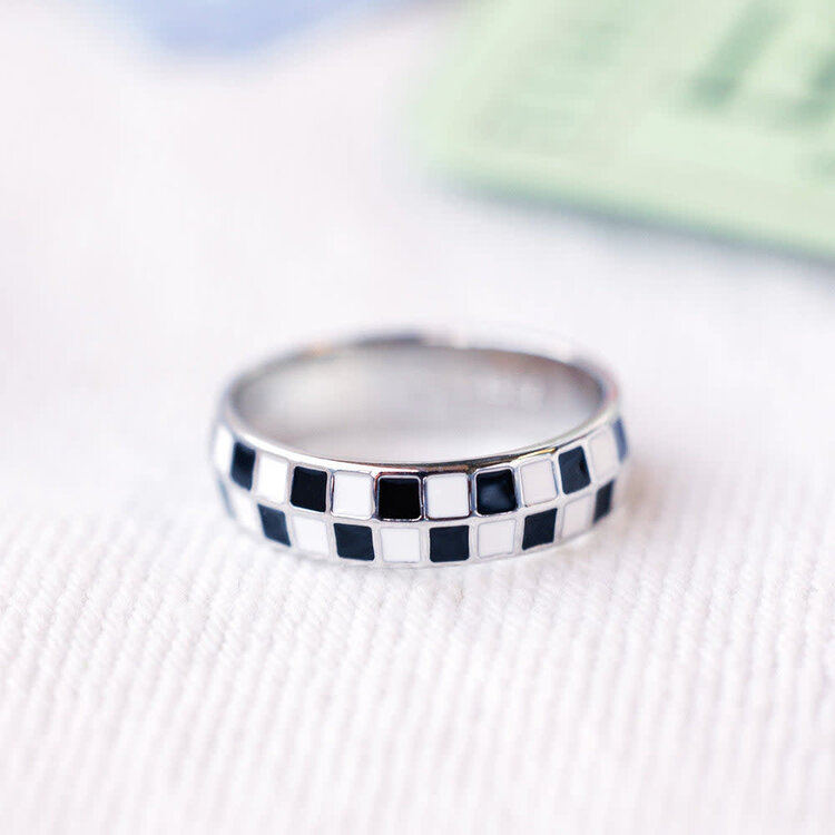 Pura Vida Pura Vida Checkerboard Ring | Silver