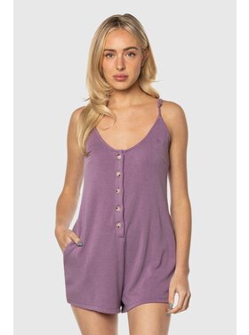 TEAMLTD TEAMLTD Womens Button Up Romper | Purple