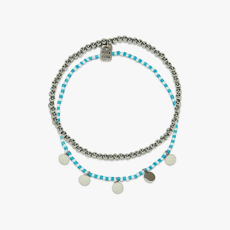 Pura Vida Pura Vida Cabana Stretch Bracelet Set | Silver