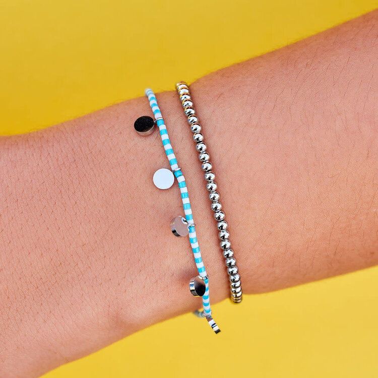 Pura Vida Pura Vida Cabana Stretch Bracelet Set | Silver