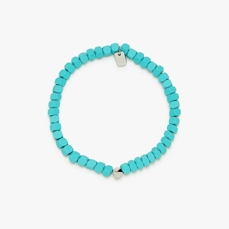 Pura Vida Pura Vida Coated Hematite Stretch Bracelet | Blue