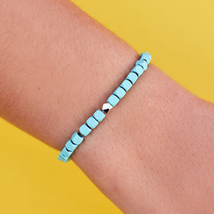 Pura Vida Pura Vida Coated Hematite Stretch Bracelet | Blue