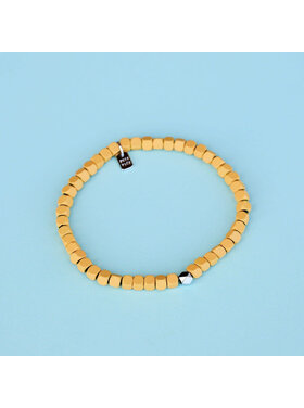 Pura Vida Pura Vida Coated Hematite Stretch Bracelet | Yellow