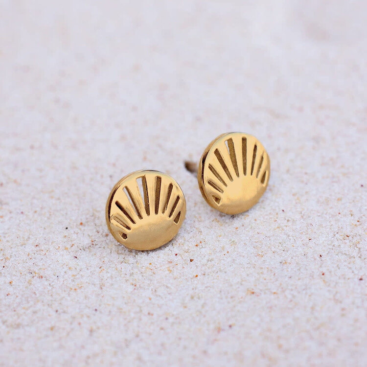 Pura Vida Pura Vida Cutout Sunburst Stud Earrings | Gold
