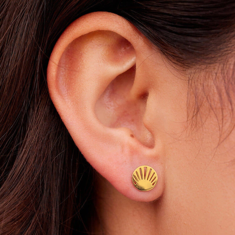 Pura Vida Pura Vida Cutout Sunburst Stud Earrings | Gold