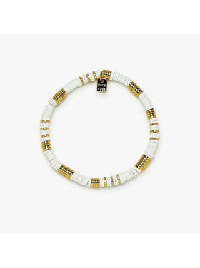 Pura Vida Pura Vida Gold & White Pisa Stretch Bracelet | Gold