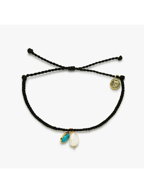 Pura Vida Pura Vida Pearl And Turquoise Gold Charm Bracelet | Black