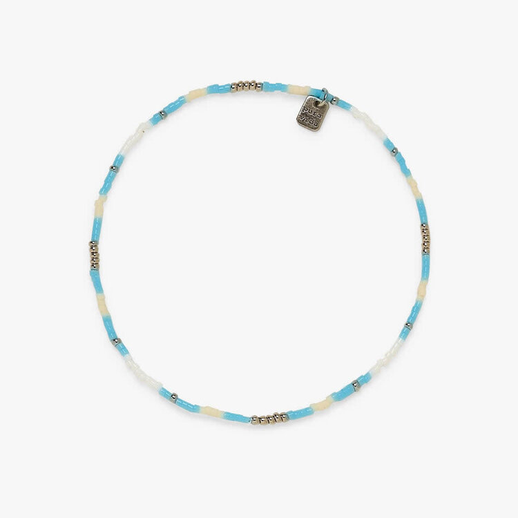 Pura Vida Pura Vida Ventura Stretch Bead Anklet | Silver