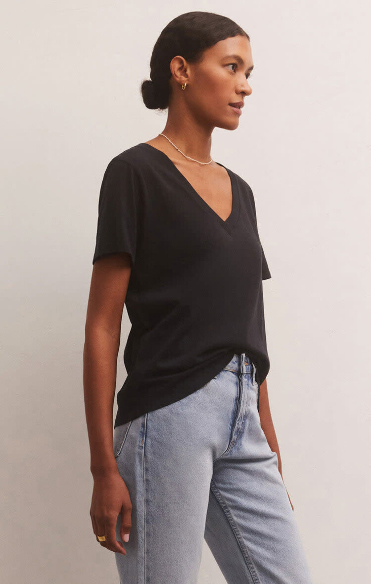 Z Supply Z Supply Girlfriend V-Neck Tee | Black