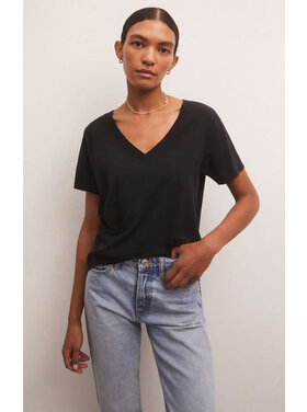 Z Supply Z Supply Girlfriend V-Neck Tee | Black