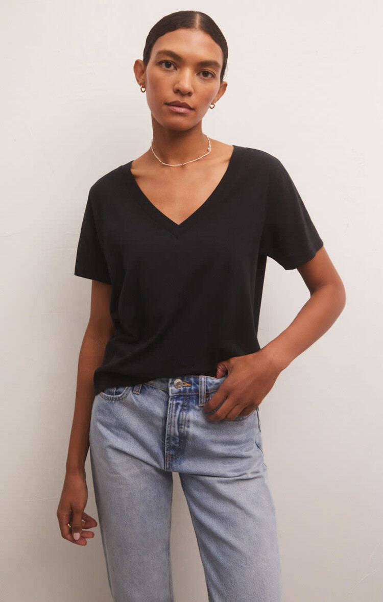 Z Supply Z Supply Girlfriend V-Neck Tee | Black