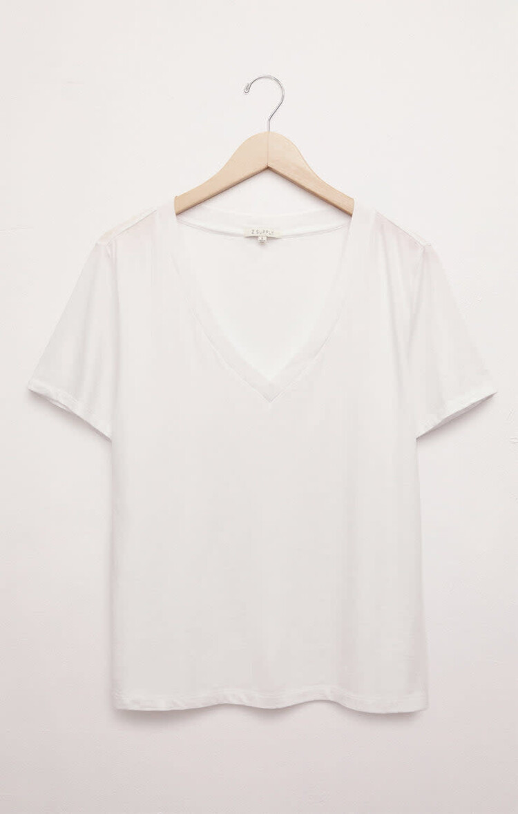 Z Supply Z Supply Girlfriend V-Neck Tee | White