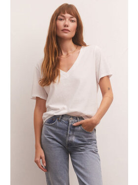 Z Supply Z Supply Girlfriend V-Neck Tee | White