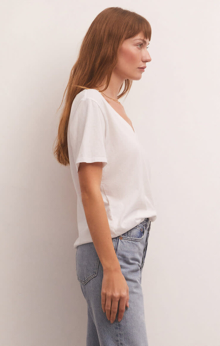 Z Supply Z Supply Girlfriend V-Neck Tee | White