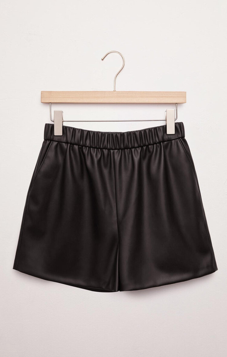 Z Supply Z Supply Tia Faux Leather Short | Black