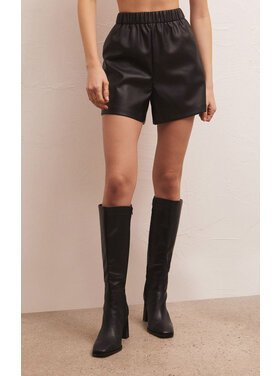 Z Supply Z Supply Tia Faux Leather Short | Black