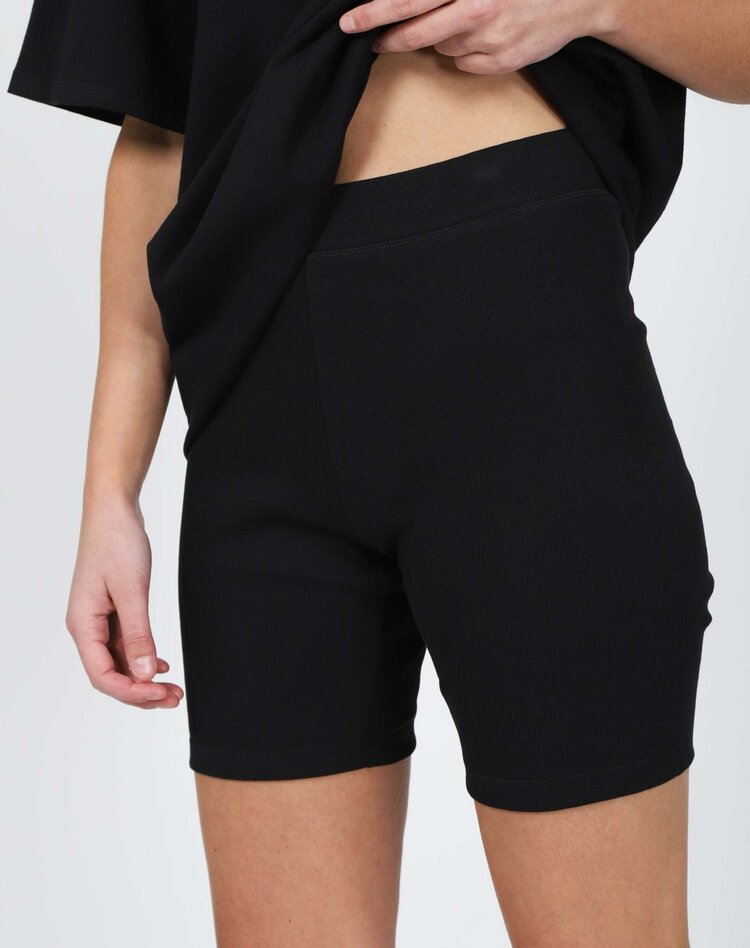 Brunette Brunette Ribbed Biker Shorts | Black