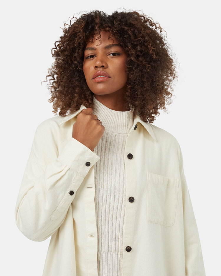 Tentree Tentree Womens Kapok Flannel Shirt | Vintage White