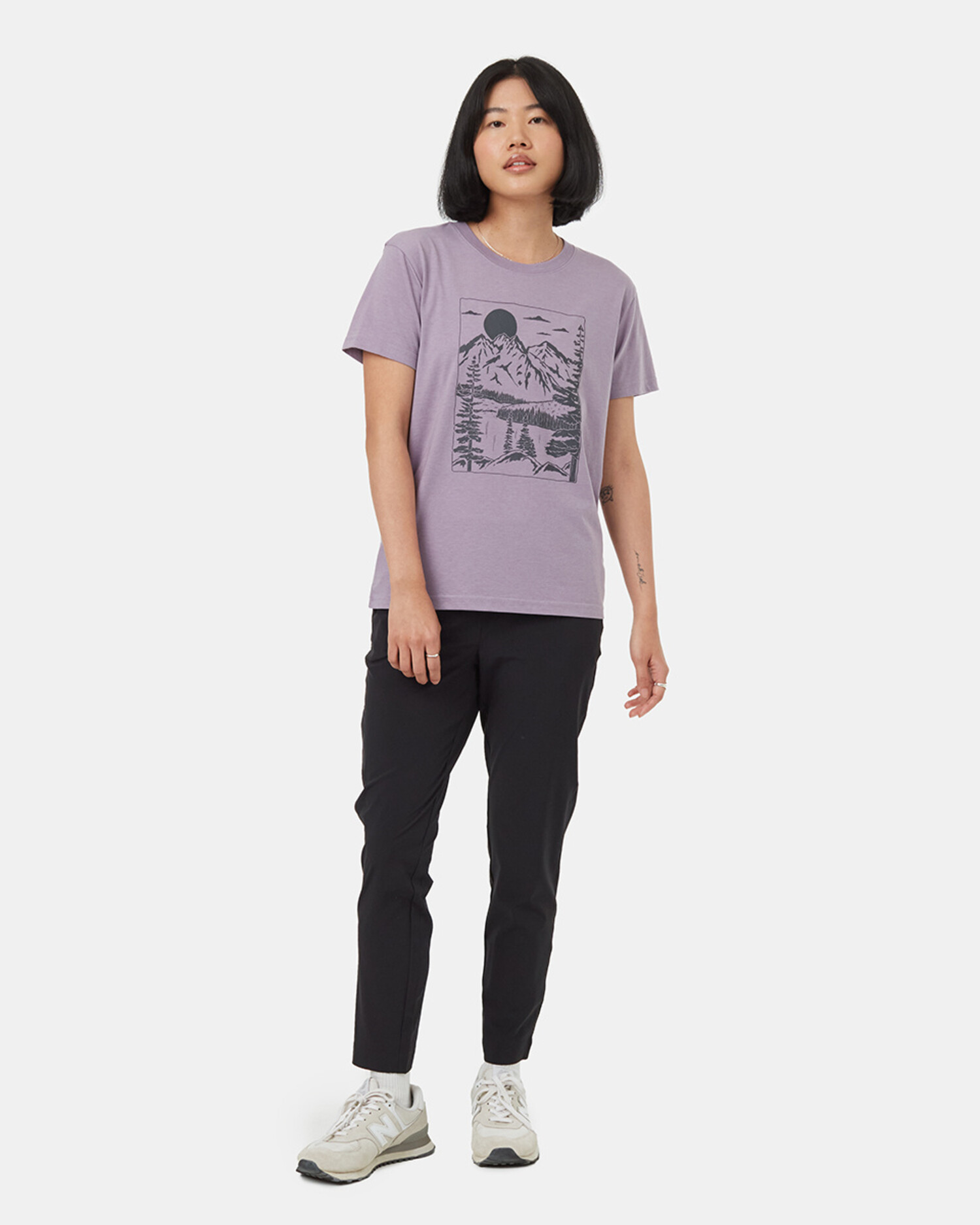 Tentree W Mountain Air T-Shirt | Purple Ash/Graphite - S3 Boardshop