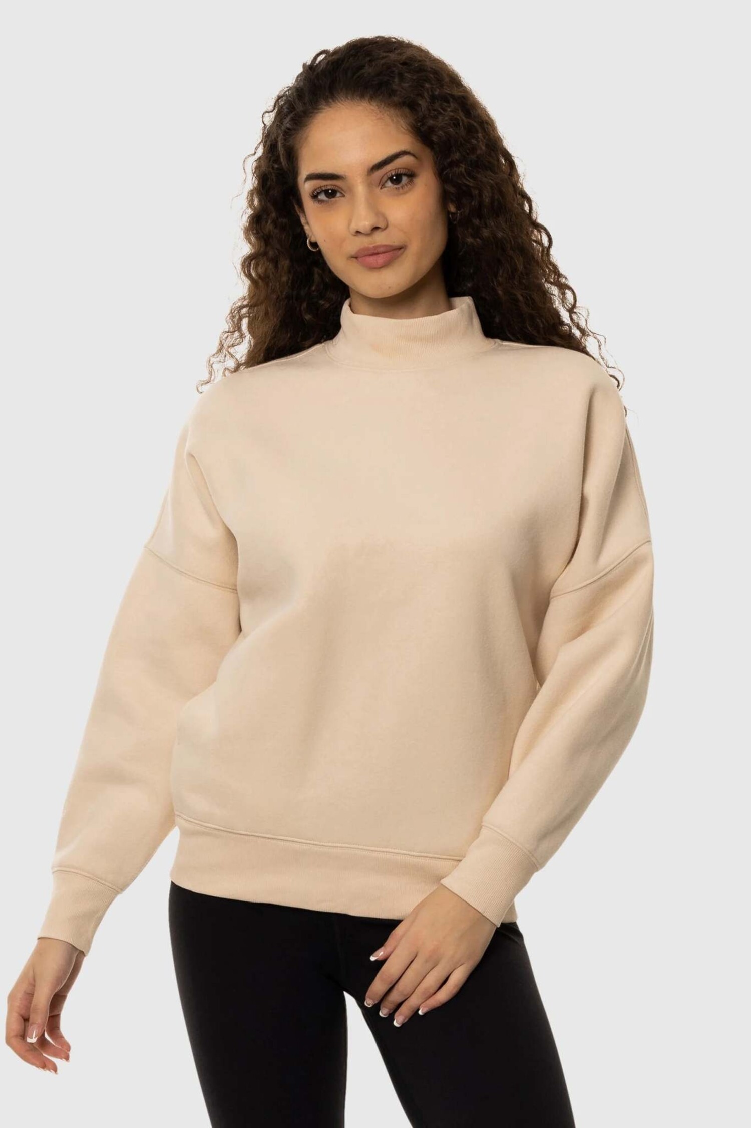 Cream mock neck clearance