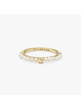 Pura Vida Pura Vida Beaded Gemstone Ring | Gold
